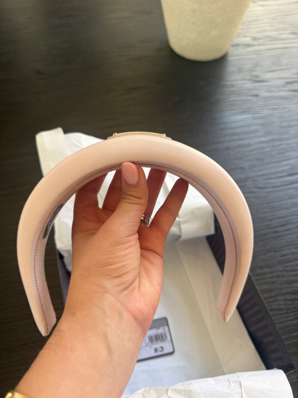 Large Prada Blush Padded Headband - Picture 6 of 12